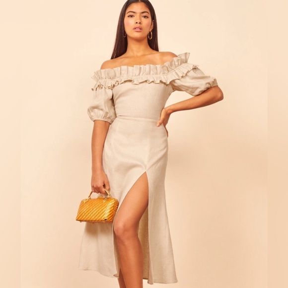 Reformation Dresses & Skirts - Reformation Marley Off Shoulder Midi Dress, Size 2